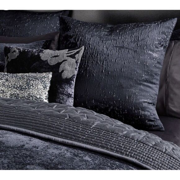 Donna Karan Sapphire Collection Euro Sham‎ Indigo Metallic Velvet NWT $255 - Picture 6 of 10